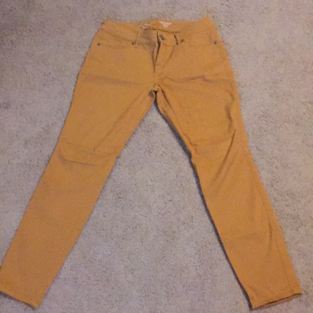 Limited mustard colored skinny leg denim